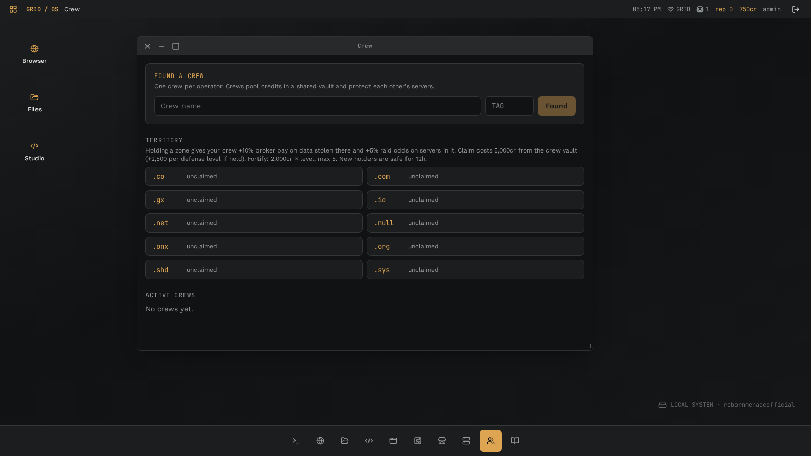 WorldNet crew interface